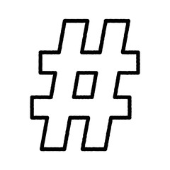BLACK THICK SERPENTINE SCRIBBLE OUTLINE SPEICIAL MARK : # HASHTAG