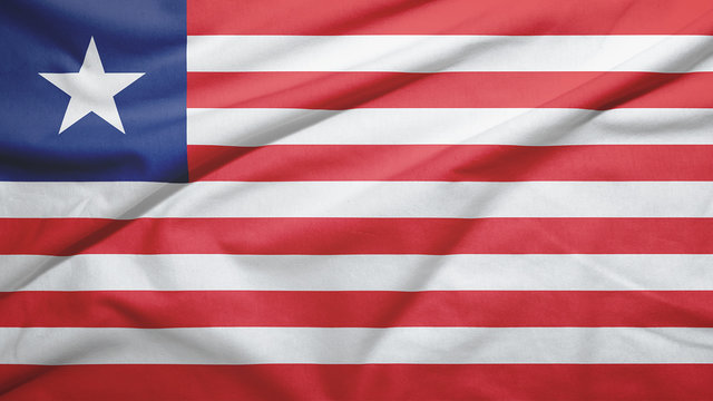 Liberia flag with fabric texture