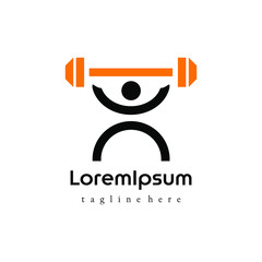 Gym logo, simple and modern, shape like an icon