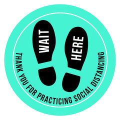 Social Distance Retail Floor Graphic - Wait Here