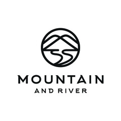 mountain logo design inspiration with river