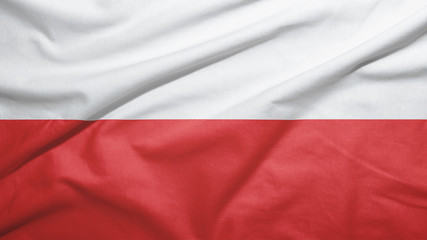 Fototapeta na wymiar Poland flag with fabric texture