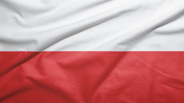 Poland flag with fabric texture