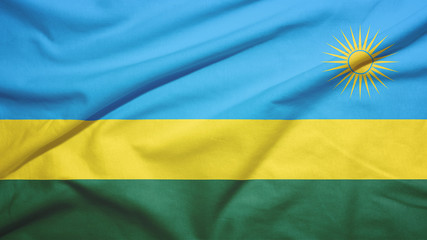 Rwanda flag with fabric texture