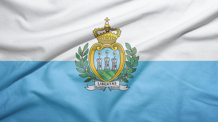 San Marino flag with fabric texture