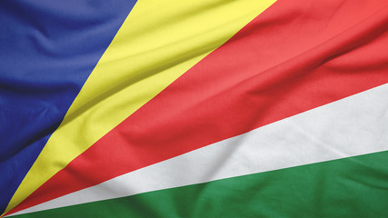 Seychelles flag with fabric texture