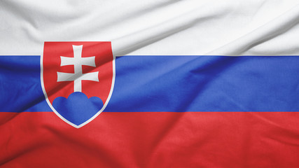 Slovakia flag with fabric texture