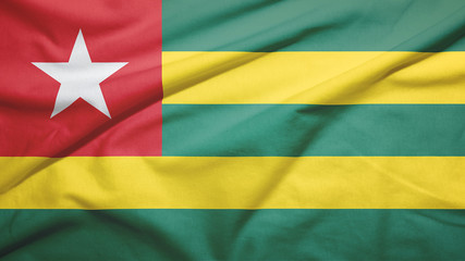 Togo flag with fabric texture