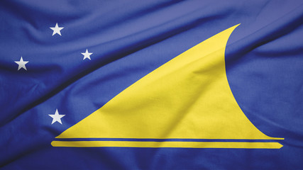 Tokelau flag with fabric texture