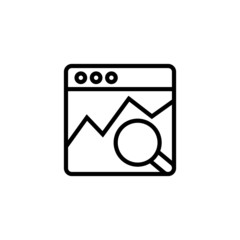 Monitoring icon vector in linear, outline icon isolated on white background