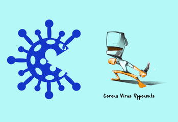 Illustrations concept coronavirus COVID-19. virus wuhan from china. Pray for world. Fight this Virus!