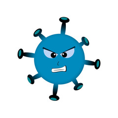 Vector illustration of coronavirus and public health risk disease and flu outbreak. Medical concept of a pandemic with dangerous cells.