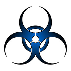 Biohazard sign on white.