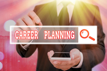 Handwriting text Career Planning. Conceptual photo A list of goals and the actions you can take to...