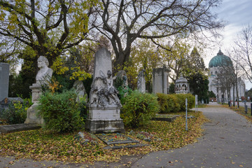 Fototapeta na wymiar Vienna, Austria, 16.11.2019: Central Cemetery 