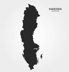 Sweden vector map. geographic template of european country