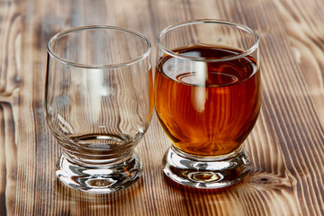 Full and empty glasses