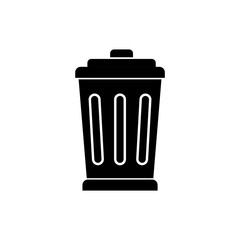 Trash bin line icon design vector. Recycle bin sign symbol. Drop garbage icon design. Editable black stroke.