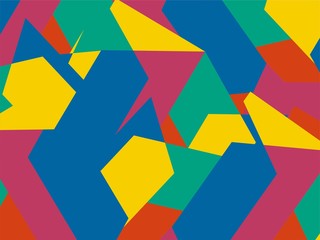 Beautiful of Colorful Art Green, Blue, Pink, Orange and Yellow, Abstract Modern Shape. Image for Background or Wallpaper