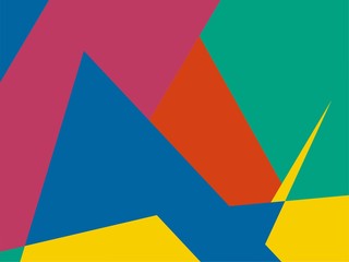Beautiful of Colorful Art Green, Blue, Pink, Orange and Yellow, Abstract Modern Shape. Image for Background or Wallpaper