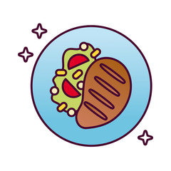 delicious meat steak detailed style icon