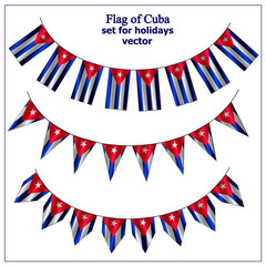 Bright set with flag of Cuba. Happy Cuba day collection. Bright background with flags.