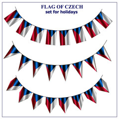 Obraz premium Set for holidays with flag of Czech. Happy Czech day background. Illustration with white background.