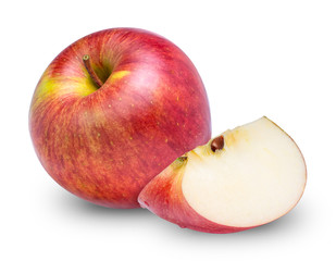 Fresh red apple isolated on white background, Korean Apple isolated on white with clipping path.