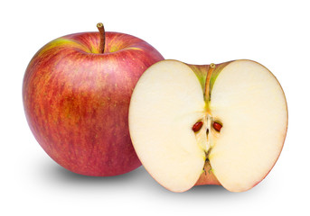 Fresh red apple isolated on white background, Korean Apple isolated on white with clipping path.