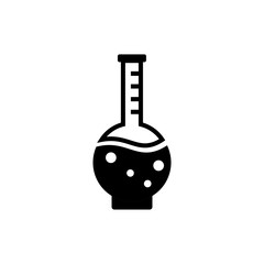 Measuring tube glyph icon design vector. Laboratory equipment sign symbol. Editable stroke. Black glyph vector icon.