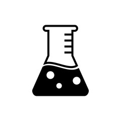 Measuring tube glyph icon design vector. Laboratory equipment sign symbol. Editable stroke. Black glyph vector icon.