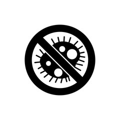 Anti bacterial glyph icon design. Health protection icon design. Badge health illustration vector. Black glyph vector icon.