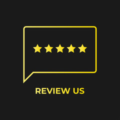 Review us. User rating concept. Review and rate us stars. Business concept. Vector illustration.