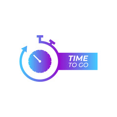 Color Stopwatch icon isolated on white background. Time to go icon. Gradient. Vector Illustration