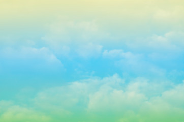 Soft cloud background with pastel colors in the multicolored sky