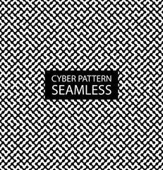 Seamless monochrome electronic pattern. Vector background in high-tech style. Cyber texture