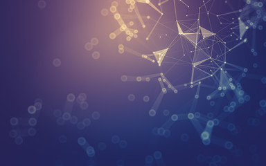 Abstract background. Molecules technology with polygonal shapes, connecting dots and lines....
