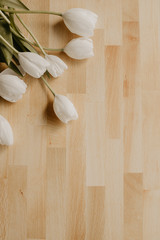 flowers on a wooden table