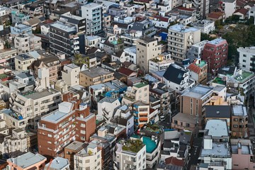 View of a Tokyo neighbourhood from above