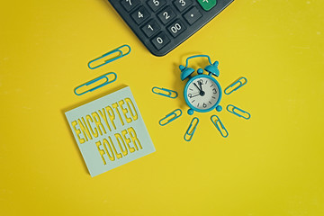 Text sign showing Encrypted Folder. Business photo text protect confidential data from attackers...