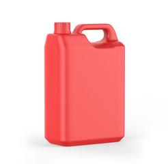 Blank  Plastic Jerrycan With Handle On White Background For Branding And Mock up, 3d Render Illustration,