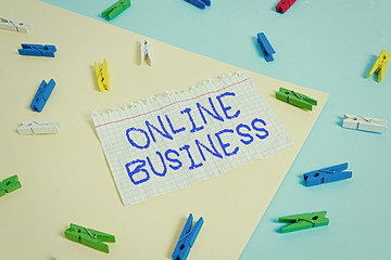 Word writing text Online Business. Business photo showcasing Commercial transaction sharing...