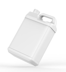 Blank  Plastic JerryCan With Handle On White Background For Branding And Mock up, 3d Render Illustration,