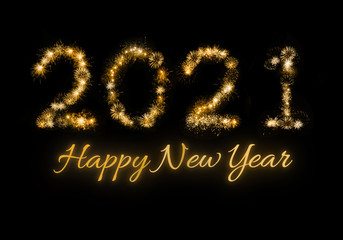 2021 Happy New Year firework text