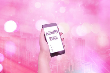 Text sign showing Automated Manual. Business photo text as trigger shift and it can switch between...