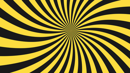 Abstract sunburst pattern background.  Yellow and black starburst ray. Graphic resource vector illustration