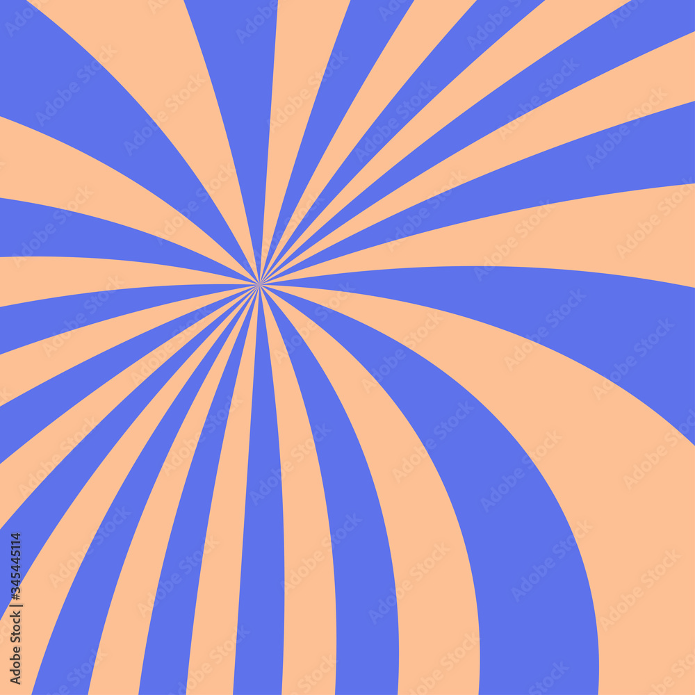 Poster abstract sunburst pattern background. blue and orange starburst ray. graphic resource vector illustr