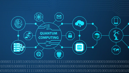 Naklejka premium Quantum computing as modern technology concept