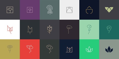 Set of Premium flower logo