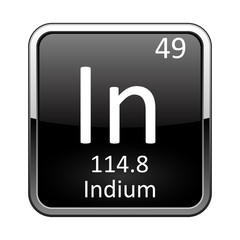 The periodic table element Indium. Vector illustration